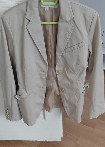 Zara Bej Kadin Blazer Ceket Notch Yaka