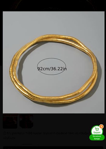 Altın Renkli Yılan Desenli Midi Kolye - Görsel 2