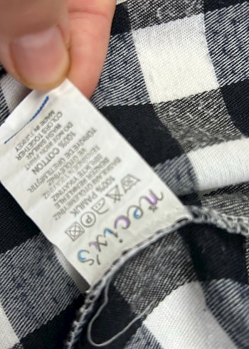 Gri Ekose Desenli Düğmeli Erkek Gömlek - Görsel 2