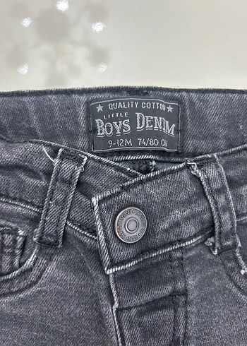 Gri Erkek Çocuk Bağcıklı Dar Kesim Kot Pantolon - Görsel 3