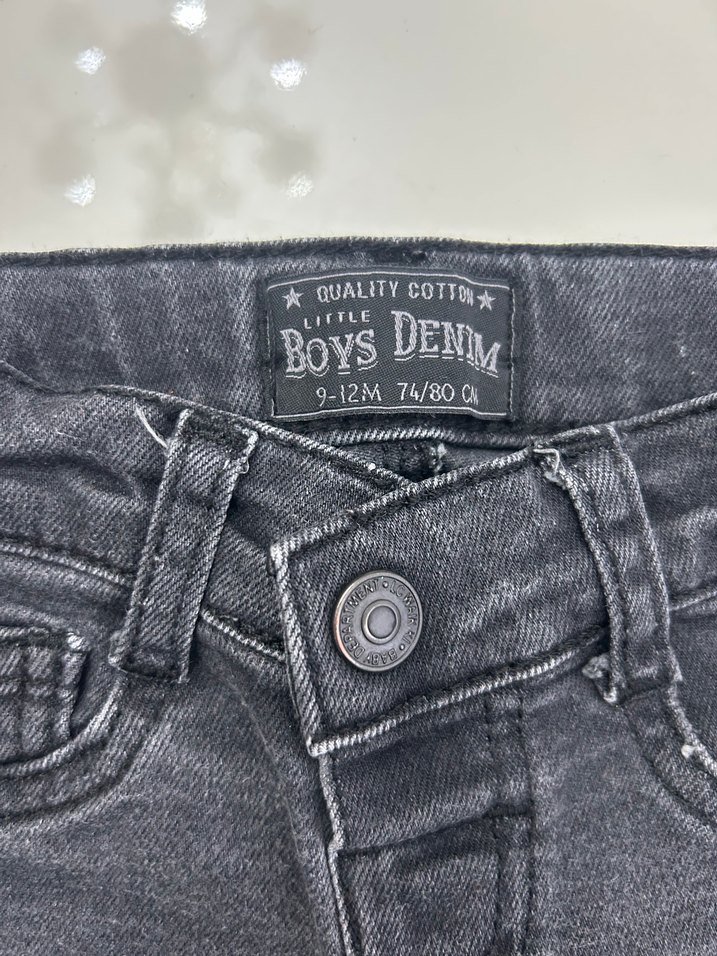 Gri Erkek Çocuk Bağcıklı Dar Kesim Kot Pantolon - Görsel 3