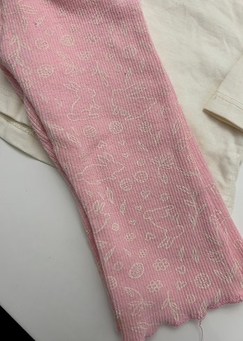 Bebek Kız Uzun Kollu Beyaz Triko Takım - Görsel 2