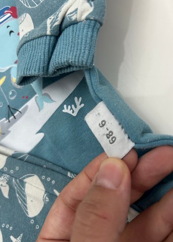 Mavi Baskılı Erkek Bebek Örme Takım - Görsel 3