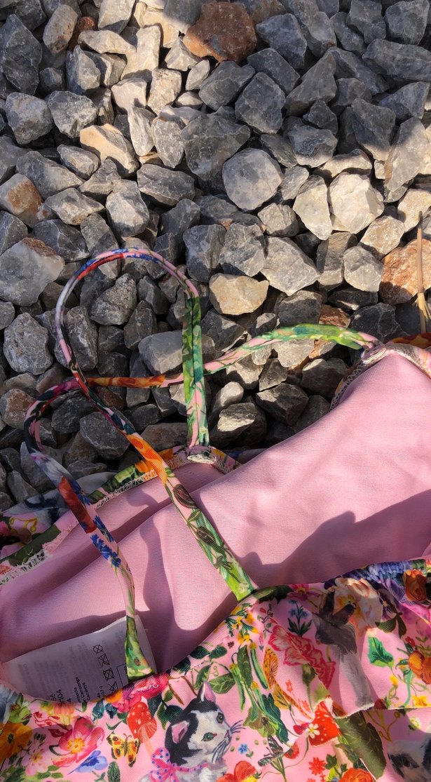 Pembe Desenli Kız Çocuk Mayo - Görsel 3