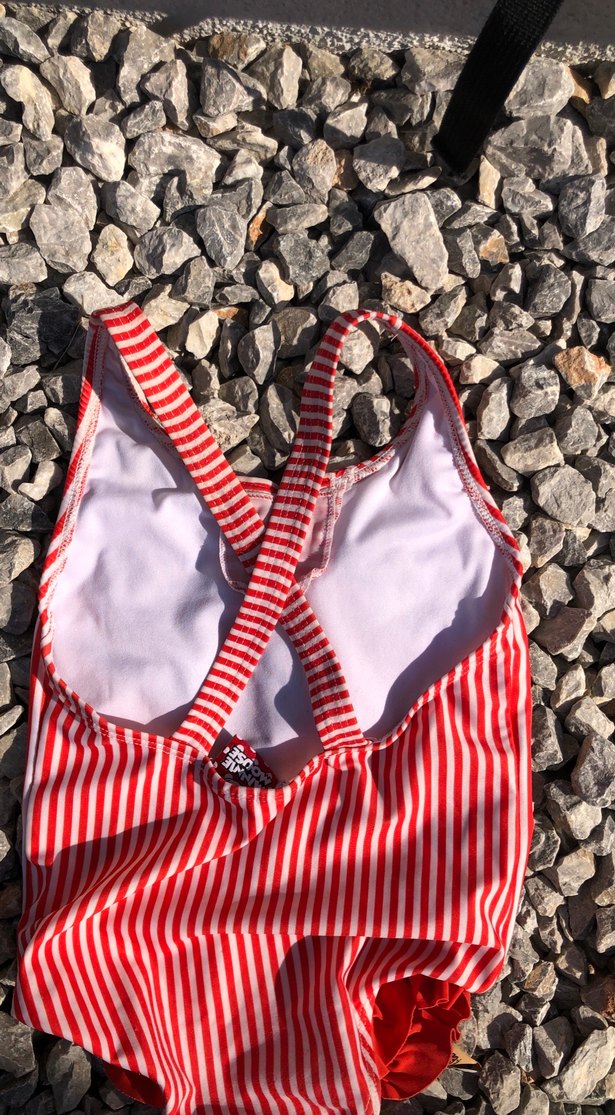 Kız Çocuk Kırmızı Minnie Desenli Mayo - Görsel 2