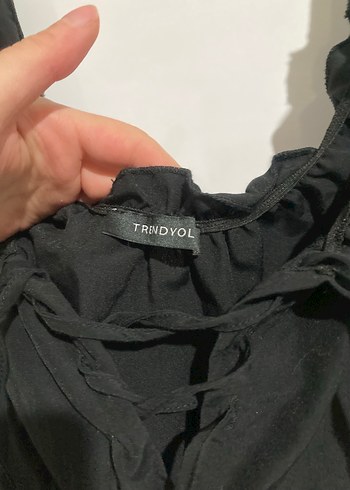 Siyah V Yakalı Drapeli Midi Elbise - Görsel 2