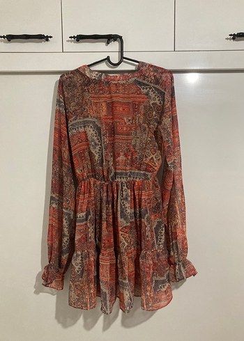 Düğmeli Bohem V Yaka Uzun Kollu Hamile Bluz - Görsel 2