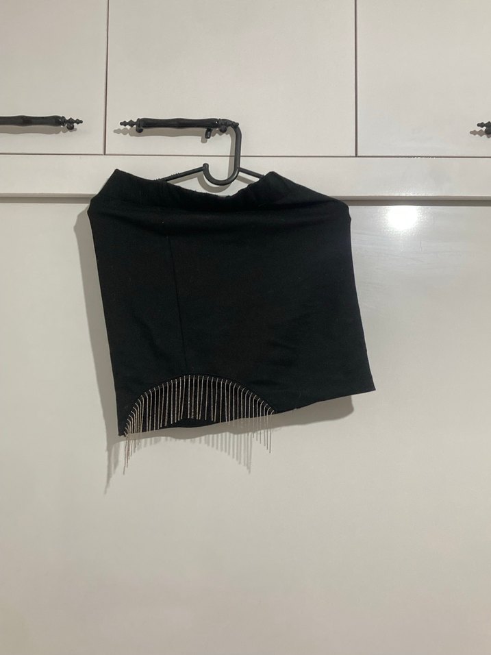 Siyah Drapeli Mini Etek - Görsel 3