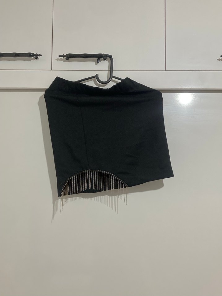 Siyah Drapeli Mini Etek - Görsel 2