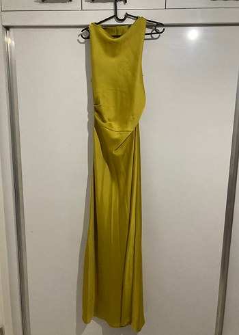 YAĞ YEŞİLİ Drapeli Kadın Elbise - Görsel 4