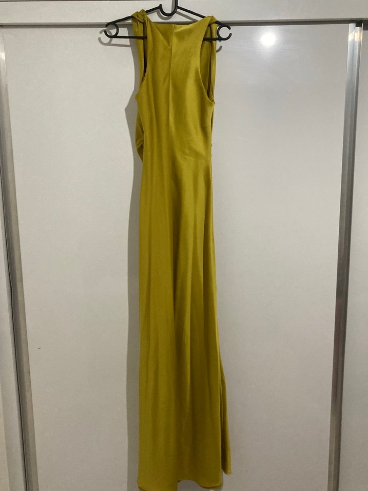 YAĞ YEŞİLİ Drapeli Kadın Elbise - Görsel 5