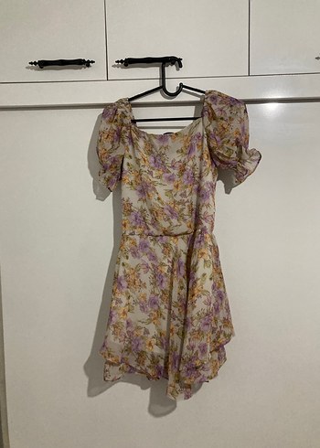 Bohem V Yaka Çiçekli Uzun Elbise - Görsel 2