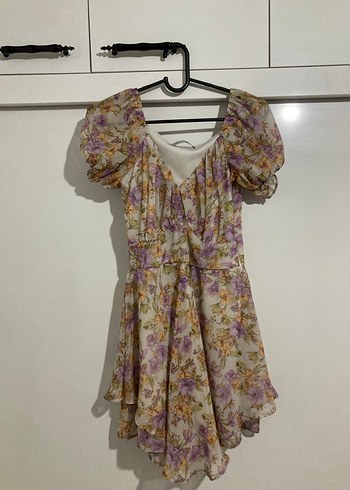 Bohem V Yaka Çiçekli Uzun Elbise - Görsel 3