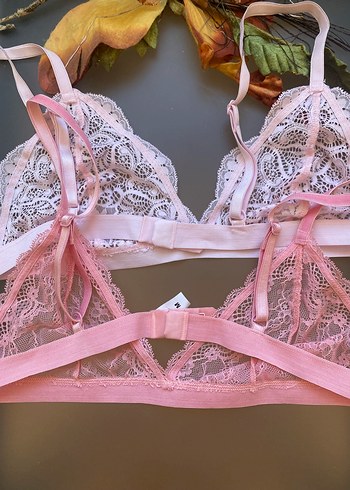 Pastel Pembe Dantel Bohem Bralet - Görsel 5