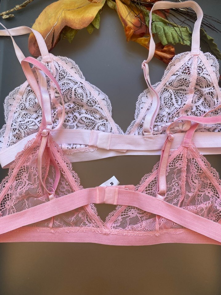 Pastel Pembe Dantel Bohem Bralet - Görsel 5