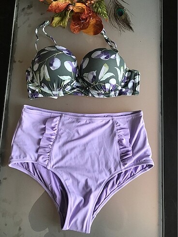80B tam dolgulu push up bikini takımı M beden