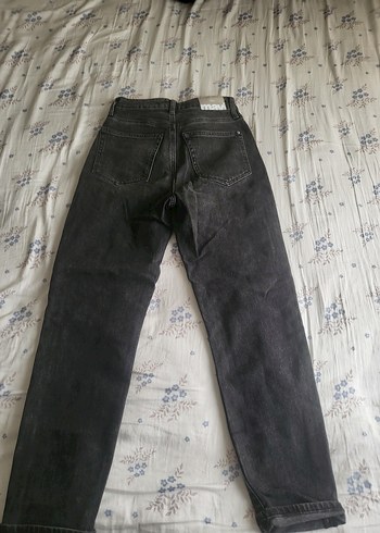 27 Beden Kadın Gri Bol Kesim Midi Denim Jean