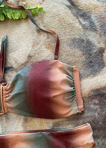 xl Beden Bohem Renkli Tie-Dye Mini Bikini