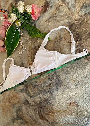 m Beden Beyaz Mini Strappy Bohem Bikini Üstü