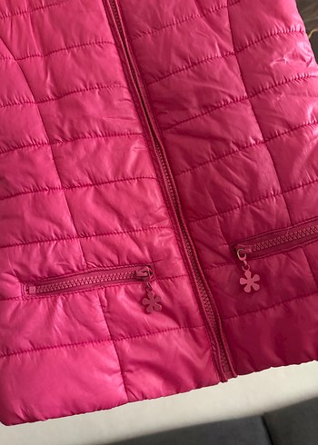 Kız Çocuk Pembe Fermuarlı Yelek - Görsel 4