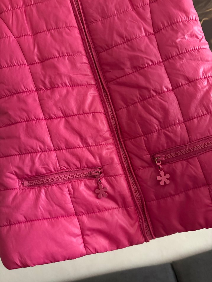 Kız Çocuk Pembe Fermuarlı Yelek - Görsel 4