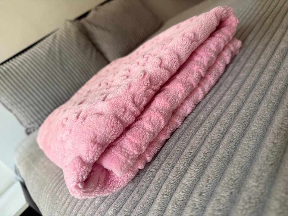 Pembe Bebek Battaniyesi Yumuşak Dokulu - Görsel 2