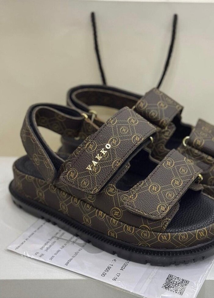 Vakko Kahverengi Platform Topuklu Kadın Sandalet - Görsel 4