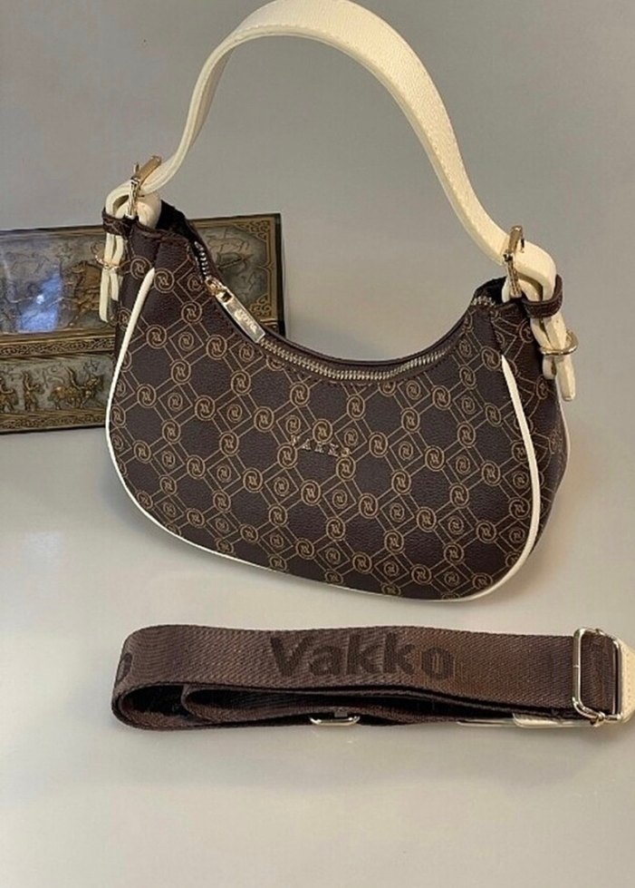 Vakko Baget Çanta Klasik Elegan Yılan Derisi Desenli Kadın Çanta - Görsel 5