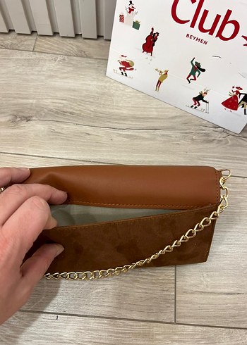 BEYMEN Zincir Detaylı Kahverengi Deri Kadın Çanta - Görsel 8