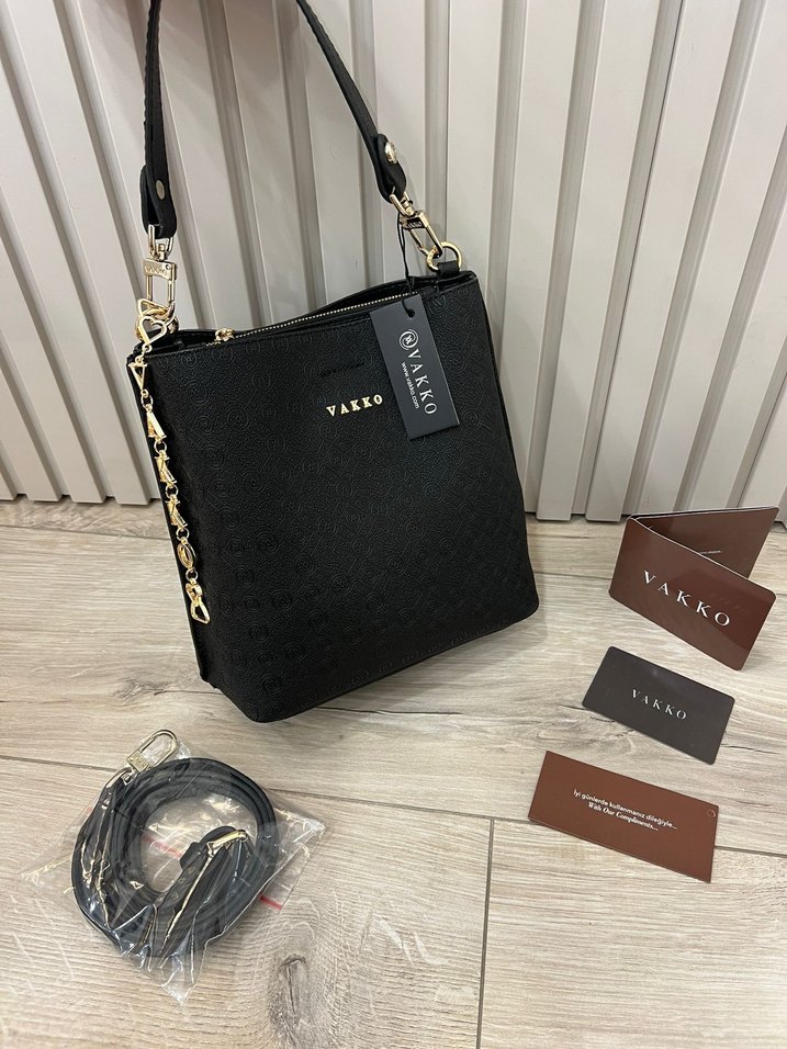 Vakko CHARMLİ Zincir Detaylı Kahverengi Deri Çanta - Görsel 2