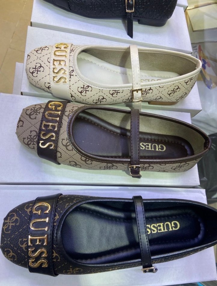 Guess Kadın Beyaz Nakışlı Tokalı Babet - Görsel 5