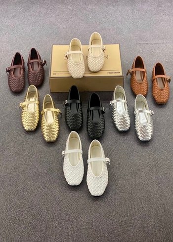 Kahverengi Örgü Desenli Tokalı Kadın Babet BEYMEN - Görsel 9