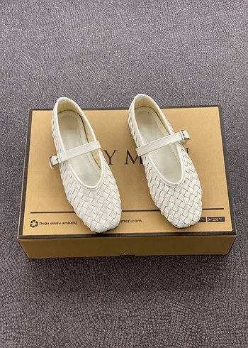 Kahverengi Örgü Desenli Tokalı Kadın Babet BEYMEN - Görsel 5