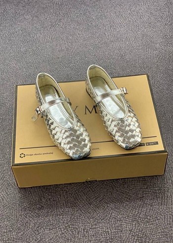 Kahverengi Örgü Desenli Tokalı Kadın Babet BEYMEN - Görsel 6