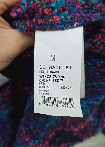 m Beden Renkli Yün Gömlek ceket