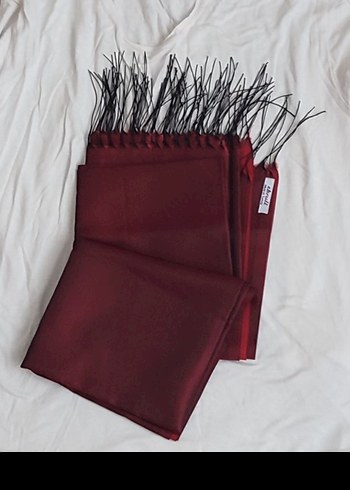 Bordo Püsküllü Şal - Görsel 7