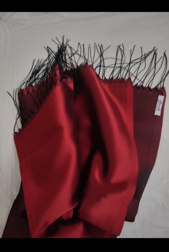 Bordo Püsküllü Şal - Görsel 4