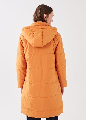 Turuncu Kadın Mont Şişme Mont - Görsel 6