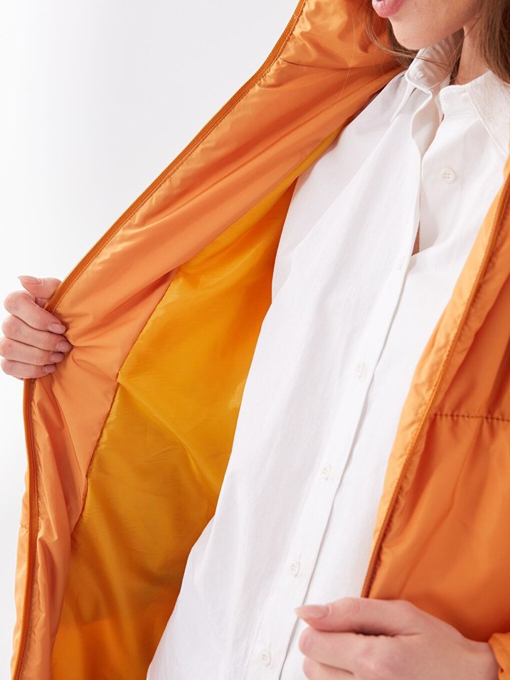 Turuncu Kadın Mont Şişme Mont - Görsel 4