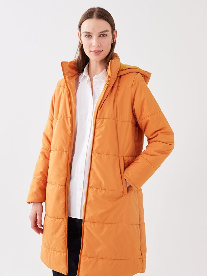 Turuncu Kadın Mont Şişme Mont - Görsel 2