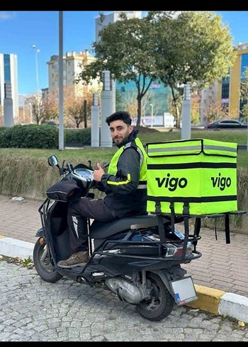 kurye çantası sipariş taşıma çantası vigo 2 parça siyah&neon - Görsel 2