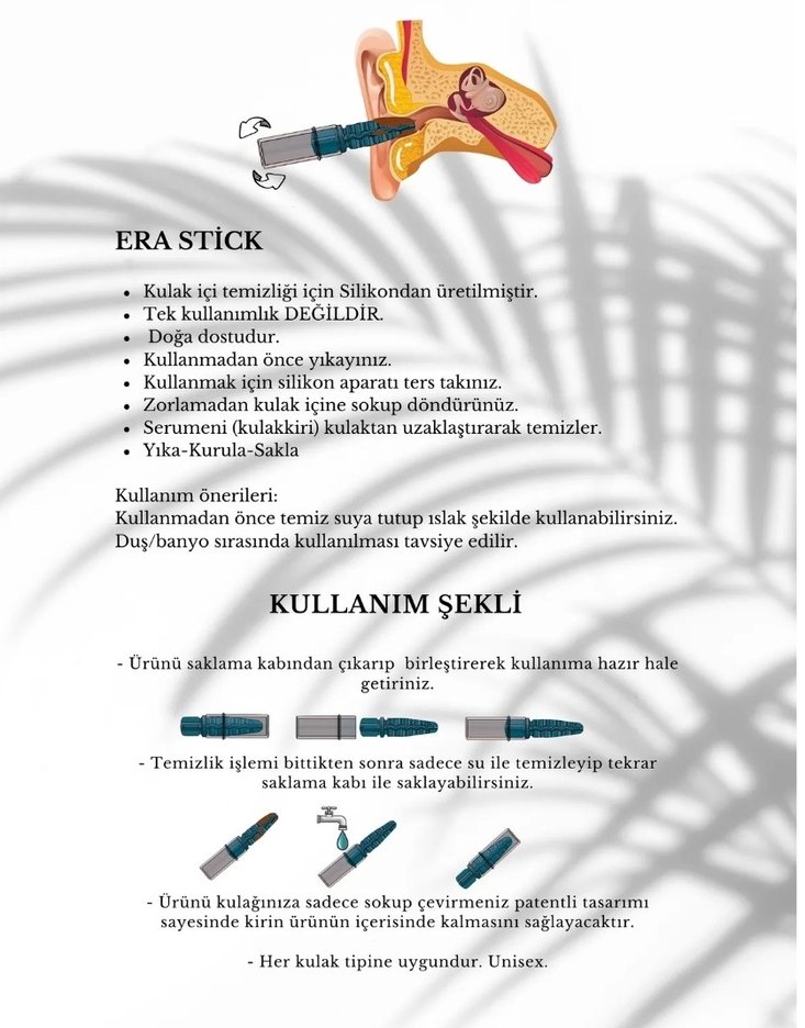 Turkuaz Silikon Kulak Çubuğu ERA® - Görsel 2