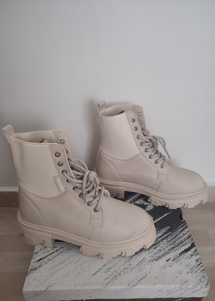 Kadın bot kışlık ayakkabı bej - Görsel 2