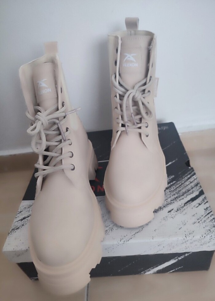 Kadın bot kışlık ayakkabı bej - Görsel 5