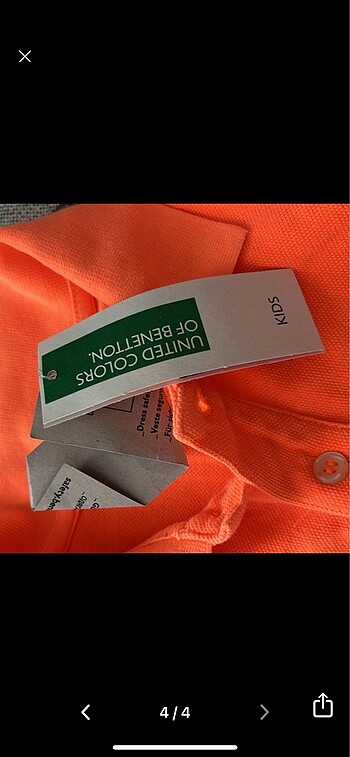8 Yaş Beden turuncu Renk Benetton