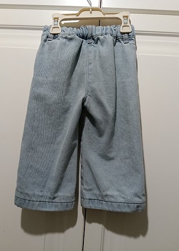 Kemer Detaylı Geniş Kesim Kız Kot Pantolon - Görsel 2