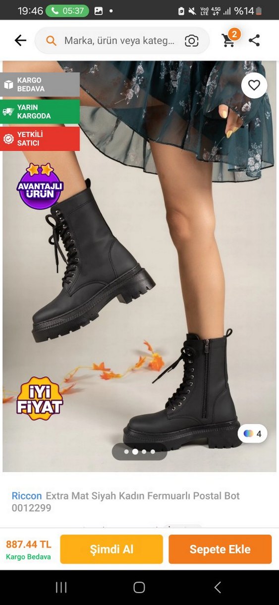 Siyah Bağcıklı Kadın Postal Bot - Görsel 2