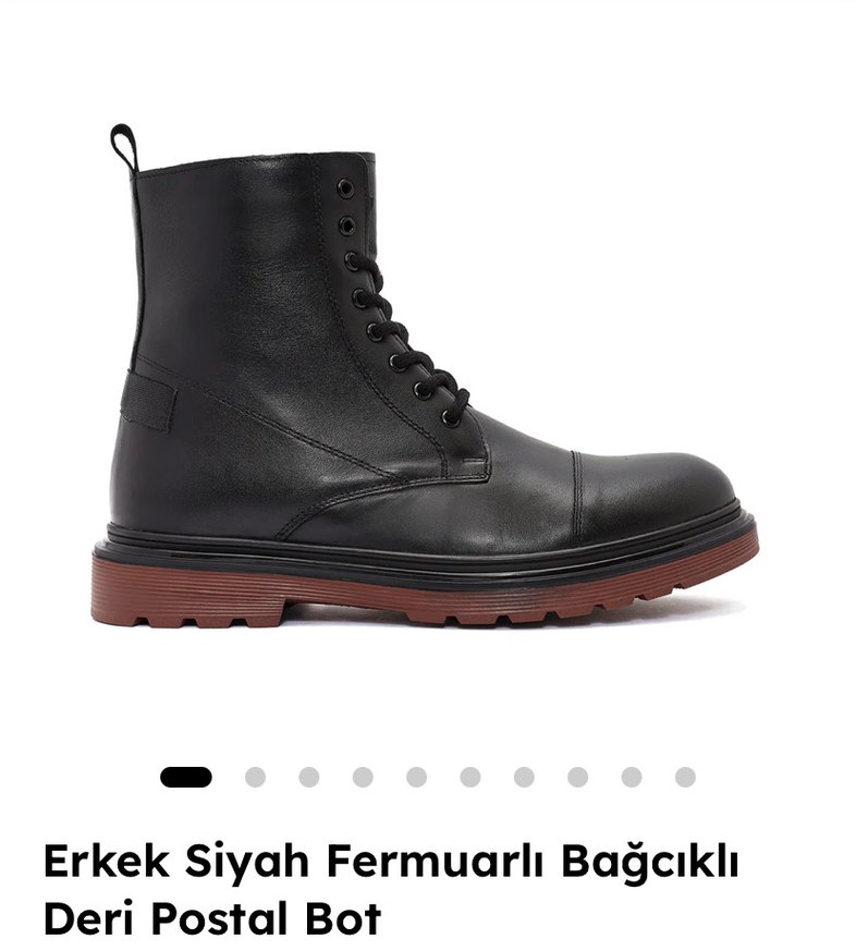 Erkek Siyah Fermuarlı Bağcıklı Deri Bot DERİMOD - Görsel 4