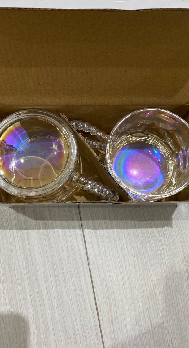 Sedefli Boncuk Kulplu 2'li Cam Kupa 280 cc - Görsel 4