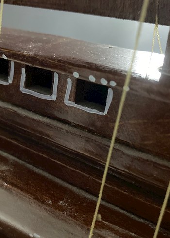 Koyu Kahverengi Ahşap Yelkenli Maket - Görsel 4